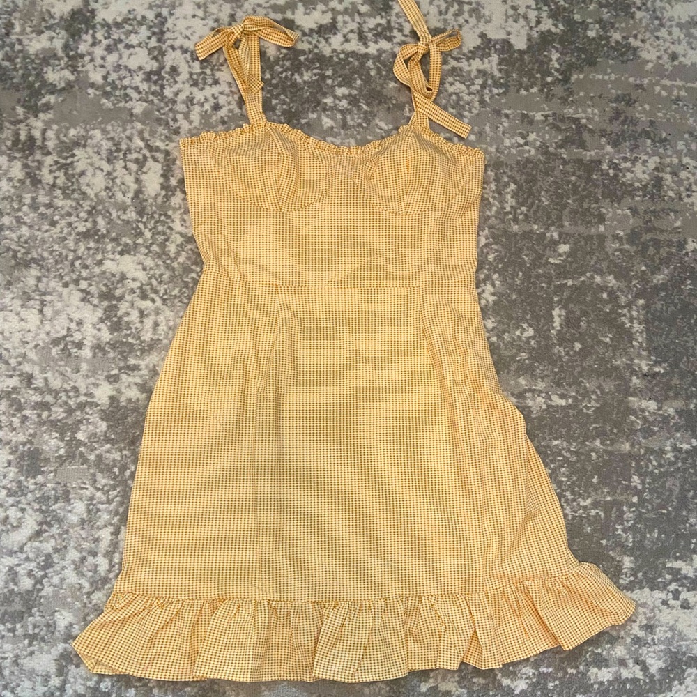 Urban Thread Shoulder Tie Dress - Yellow
